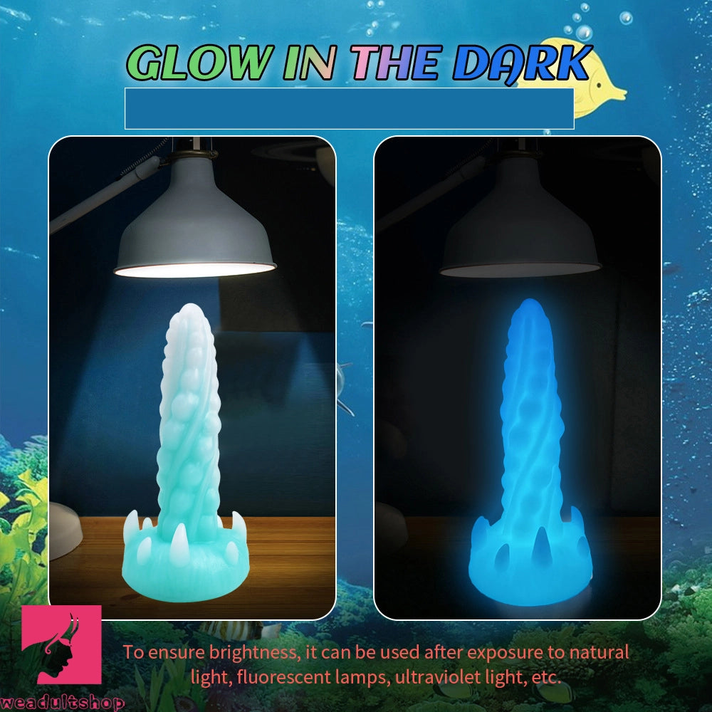 7.48in Luminous Fantasy Silicone Soft Penis Dildo With Spiked Penis Texture