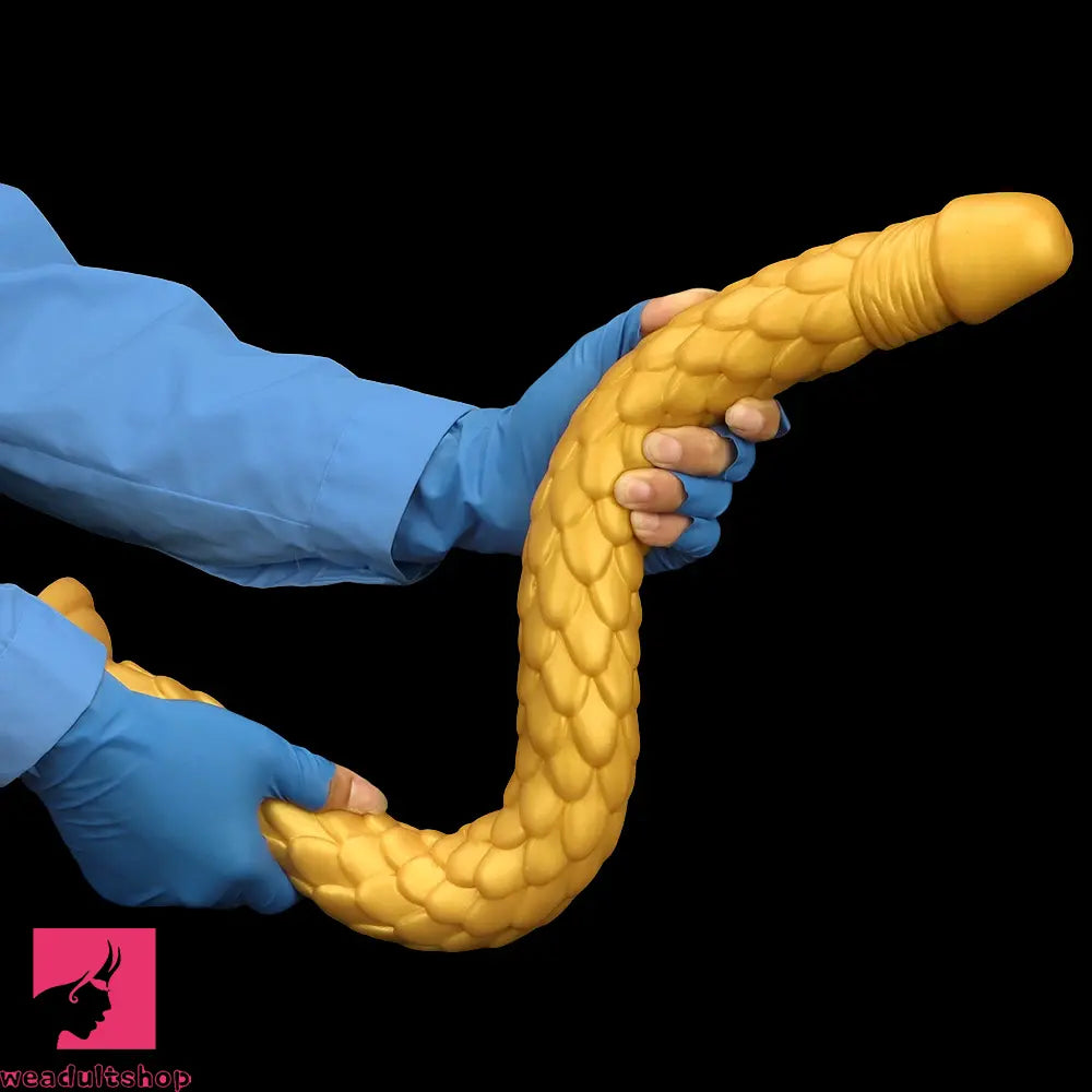 24.4in Gold Silicone Extra-long Scales Huge Dildo For Women Men Cock