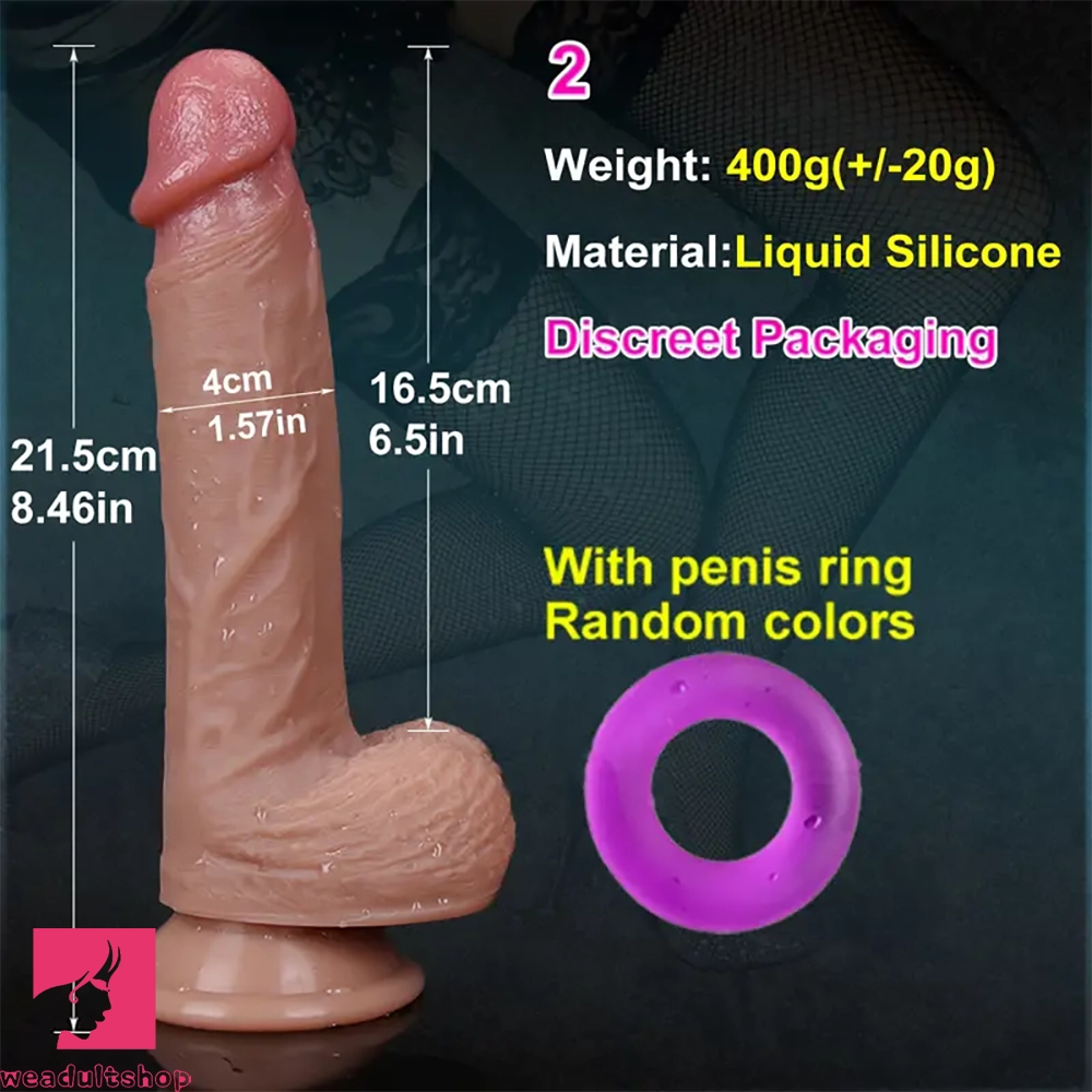 7.5in 8.46in 9.84in Lifelike Double Layer Silicone Dildo Anal Prostate Toy
