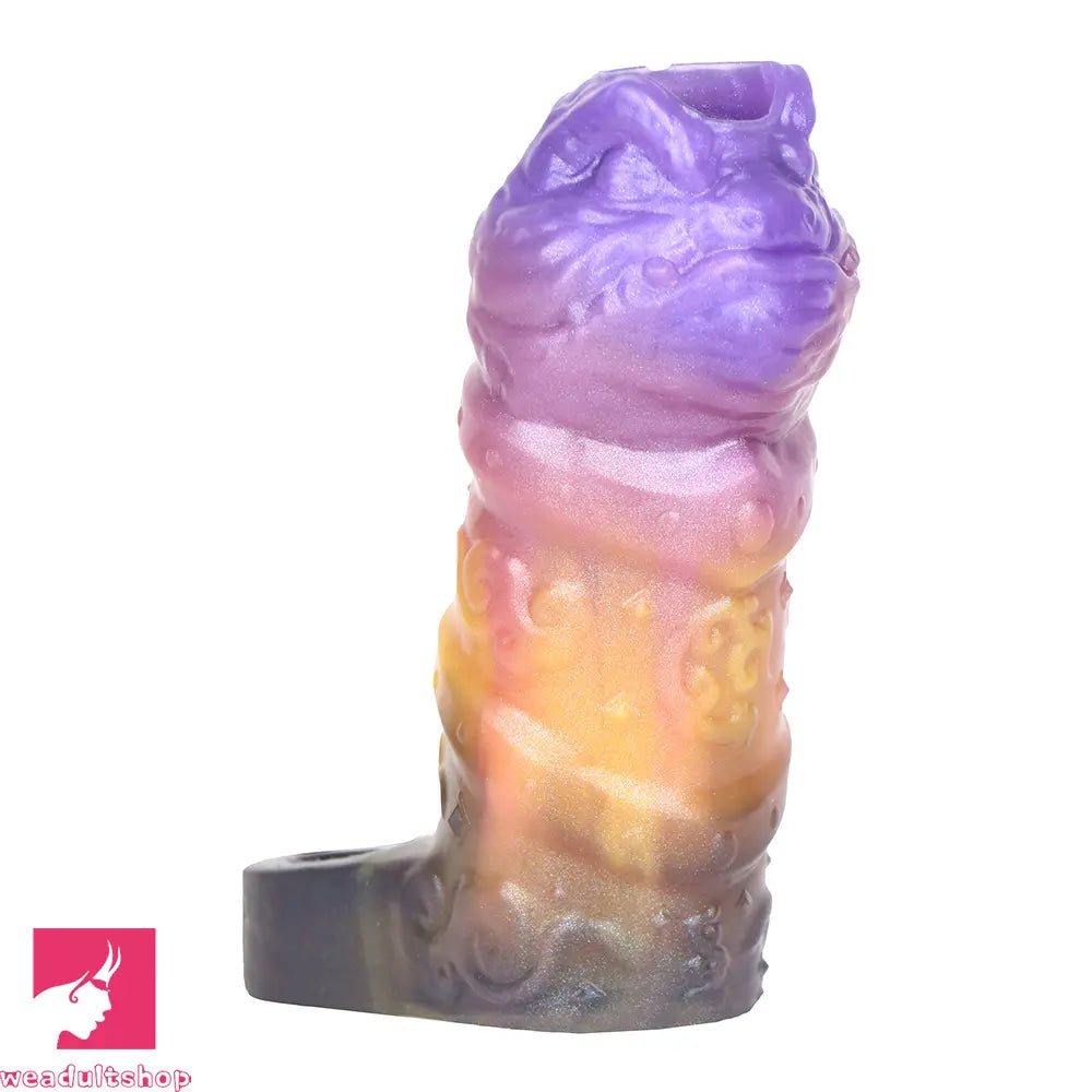 4.76in Ecan Dragon Fantasy Silicone Soft Dildo Sleeve Penis Extender