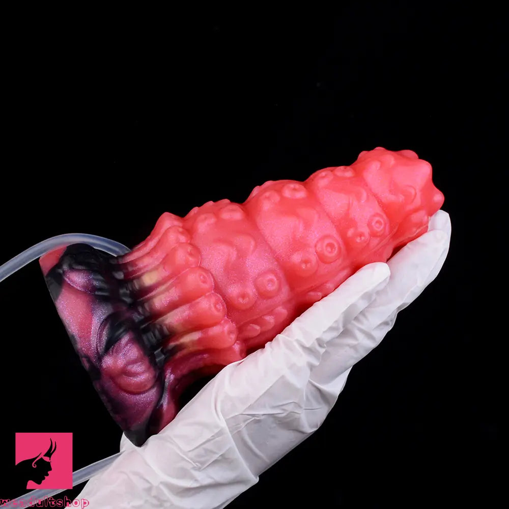 5.83in Fantasy Odd Silicone Soft Inflatable Spraying Water Dildo Butt Plug
