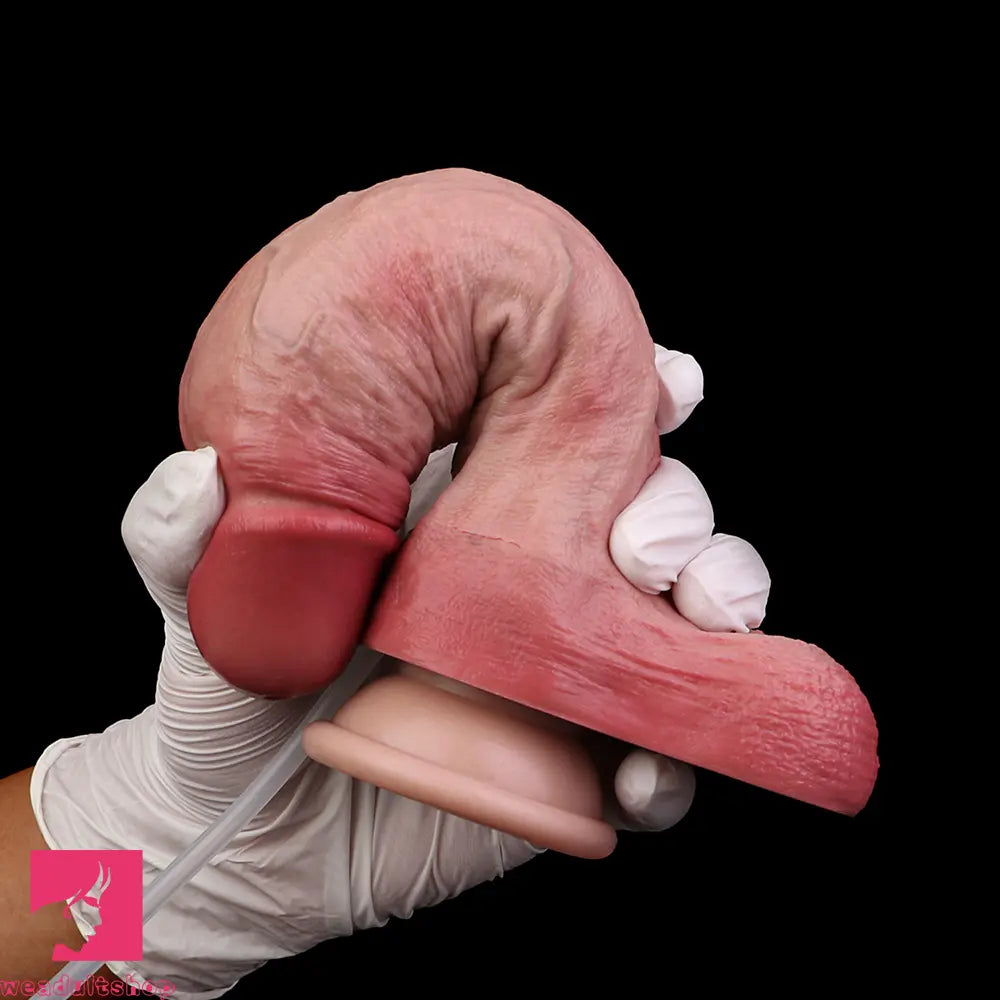 7.68in Liquid Real Cock Silicone Double Layer Realistic Sex Cumming Dildo
