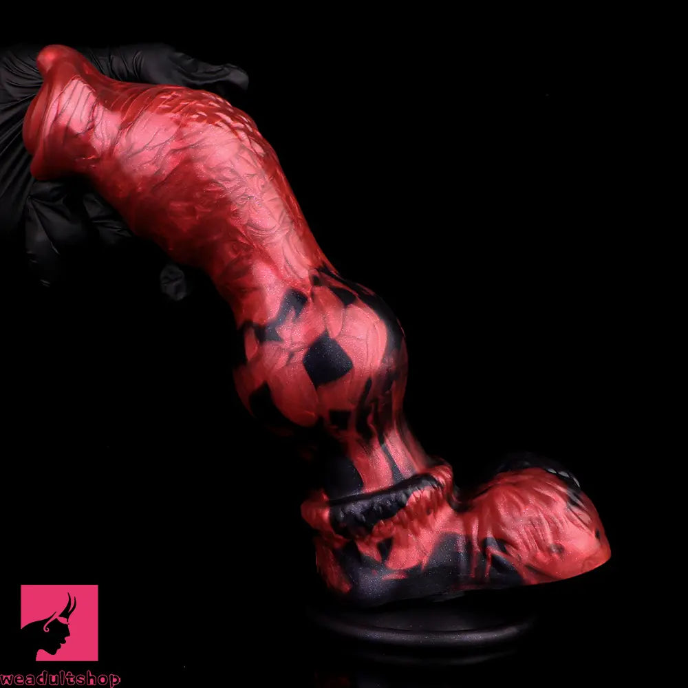 9.25in Knotted Dog Silicone Monster Creature Dildo Couple Foreplay Cock