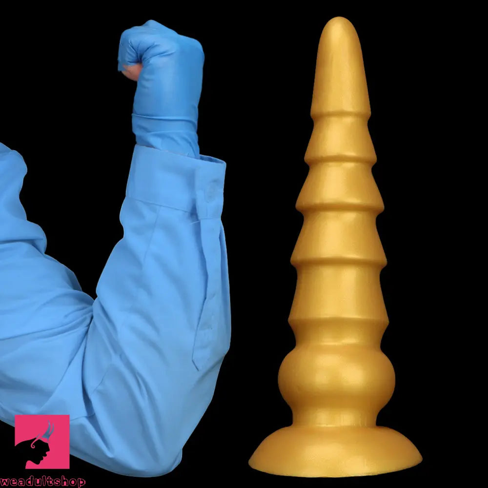 7.87in 11.41in 14.17in Golden Silicone Soft Anal Plug Dildo For Women Toy