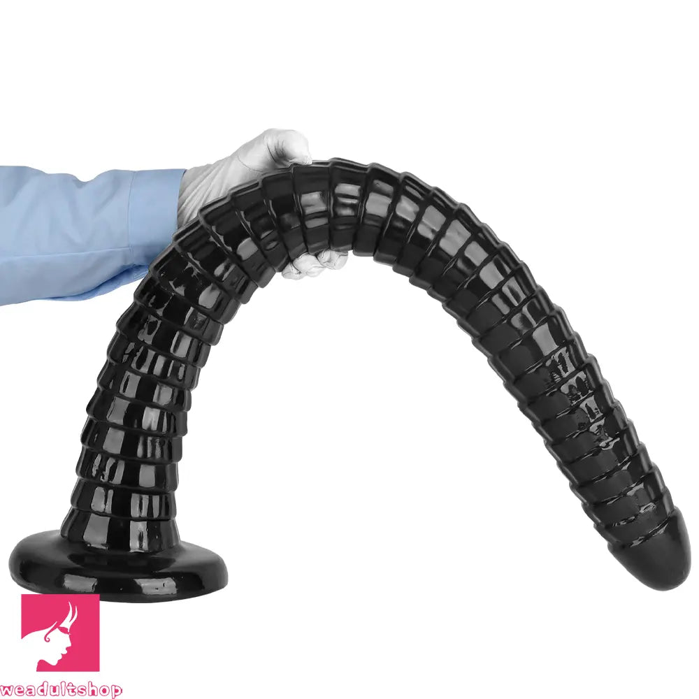 31.5in Black PVC Huge Long Masturbator For Women Gay Dildo Cock Toy