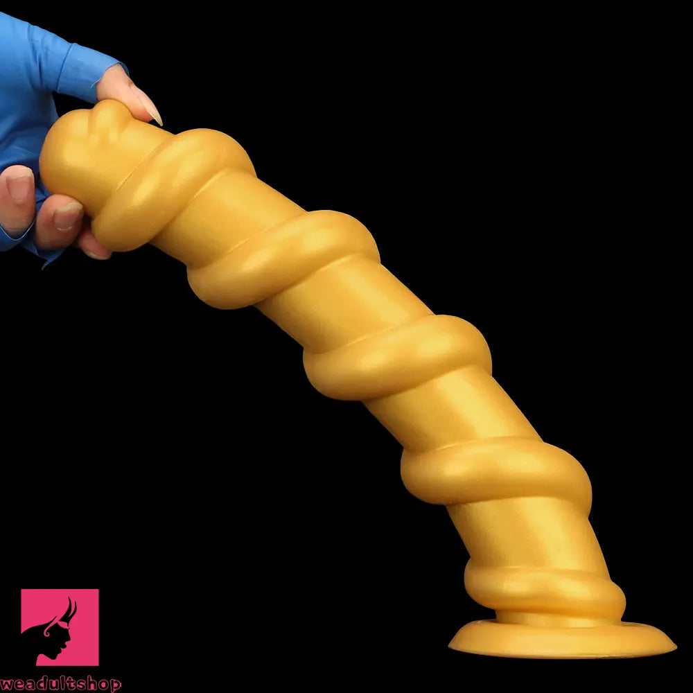 13.18in Gold Silicone Extra-long Thread Huge Dildo For Anal Pleasure