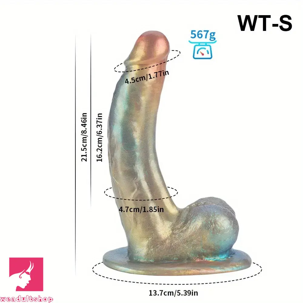 8.46in 9.84in Realistic Rainbow Fantasy Monster Soft Silicone Cock Dildo