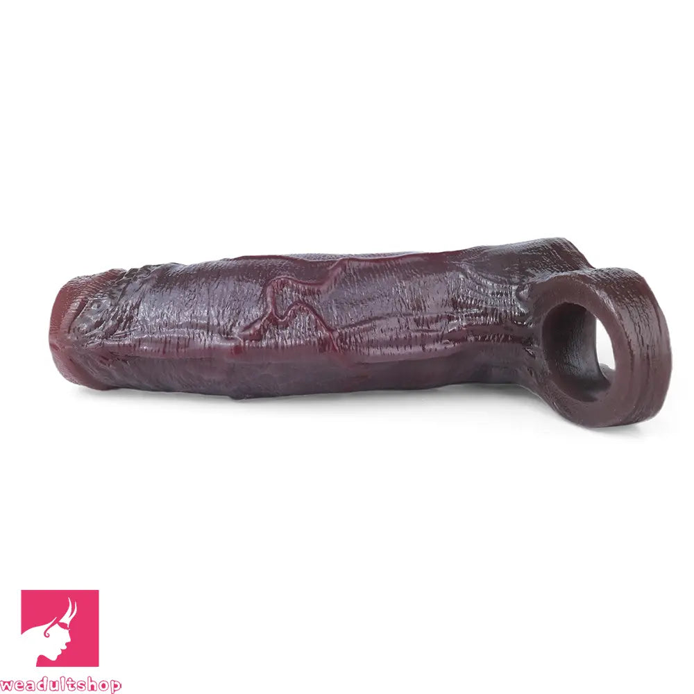 6.29in Platinum Silicone Penis Dildo Sleeve Silicone Prostate Massage Cock