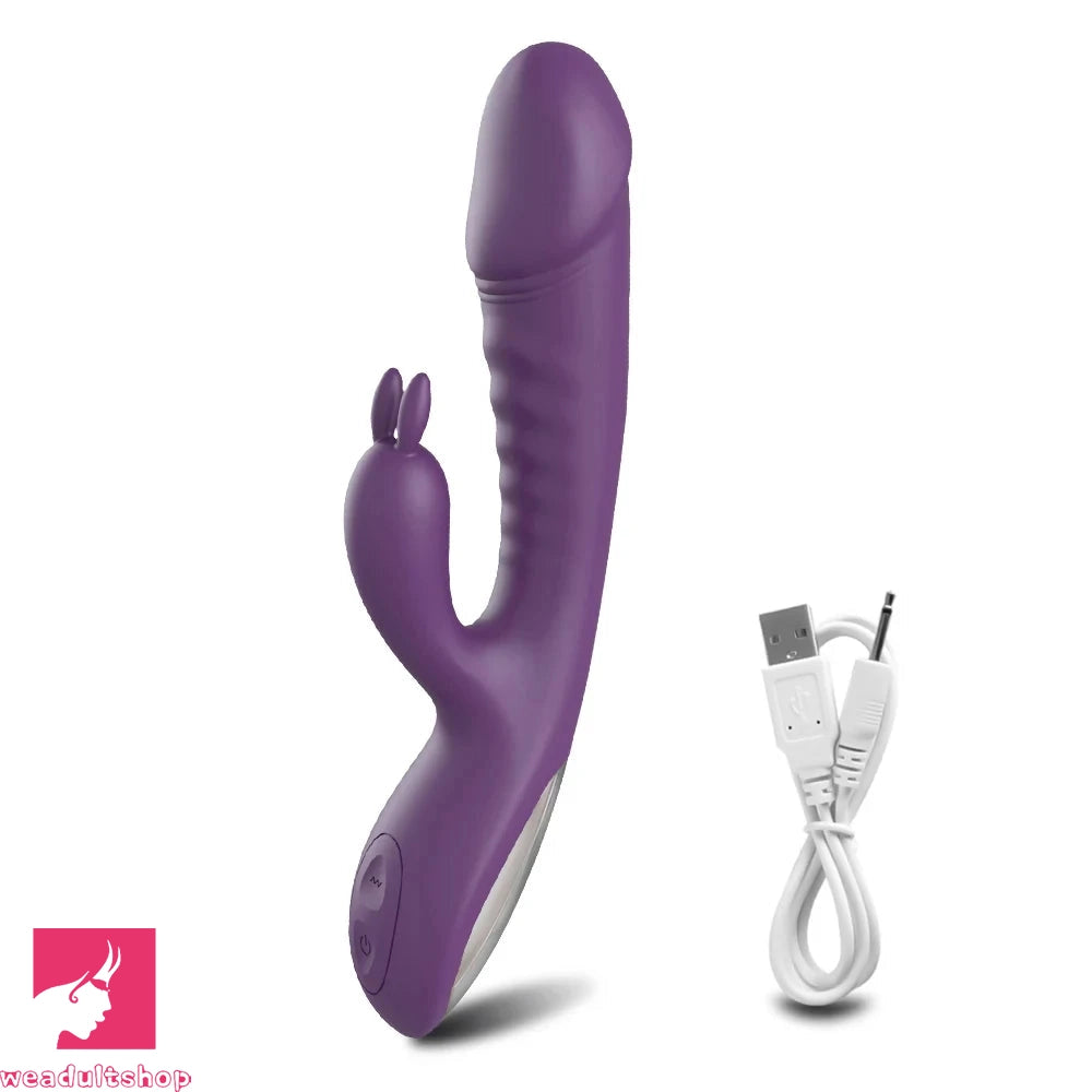 8.2in Rabbit Vibrator Double End G Spot Cock Dildo Clitoral Stimulator