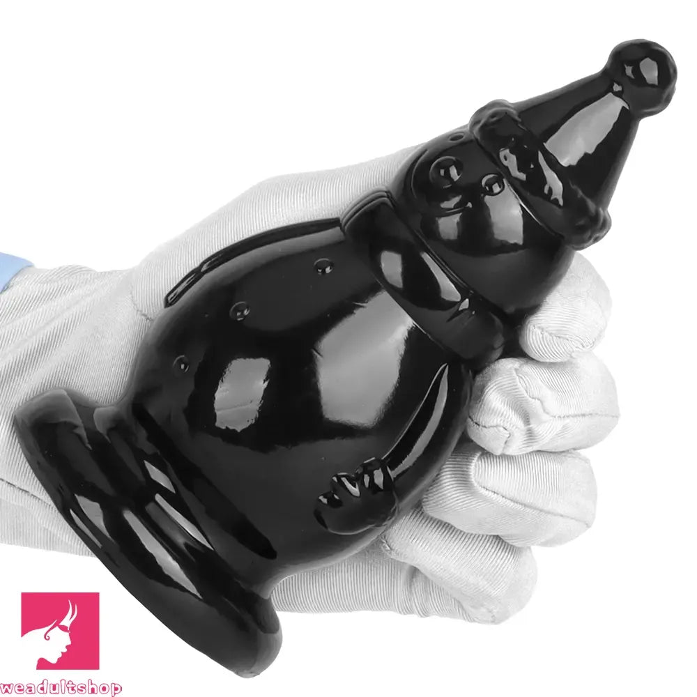 6.3in Snowman PVC Black Fantasy Odd Butt Plug Dildo For Sex Flirting
