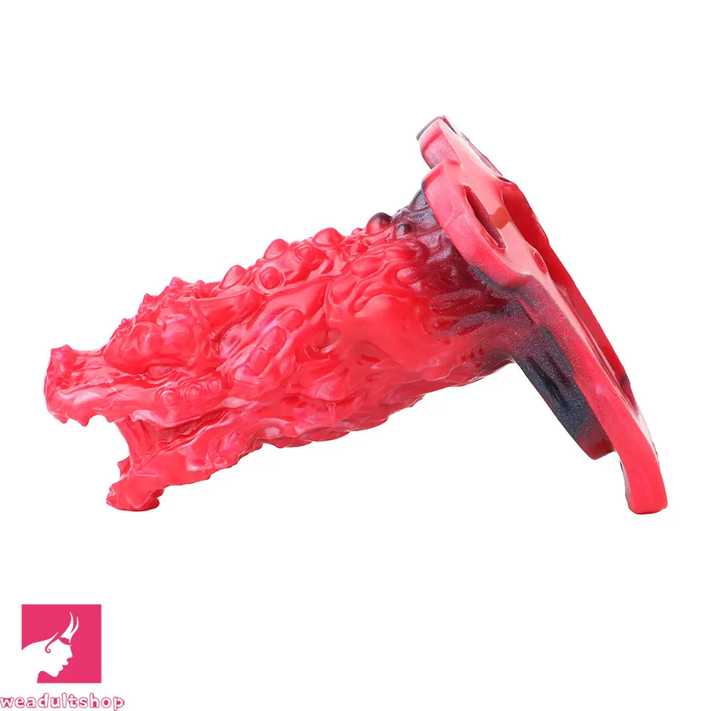 5.62in Hollow Dildo Built-in Keel Vibration Remote Strapon Animal Penis Sleeve