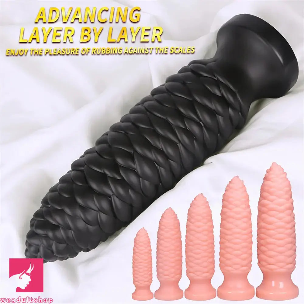 6.1in 7.67in 9.05in 10.43in 11.8in Big Anal Plug Scaly Thick Dildo Sex Toy