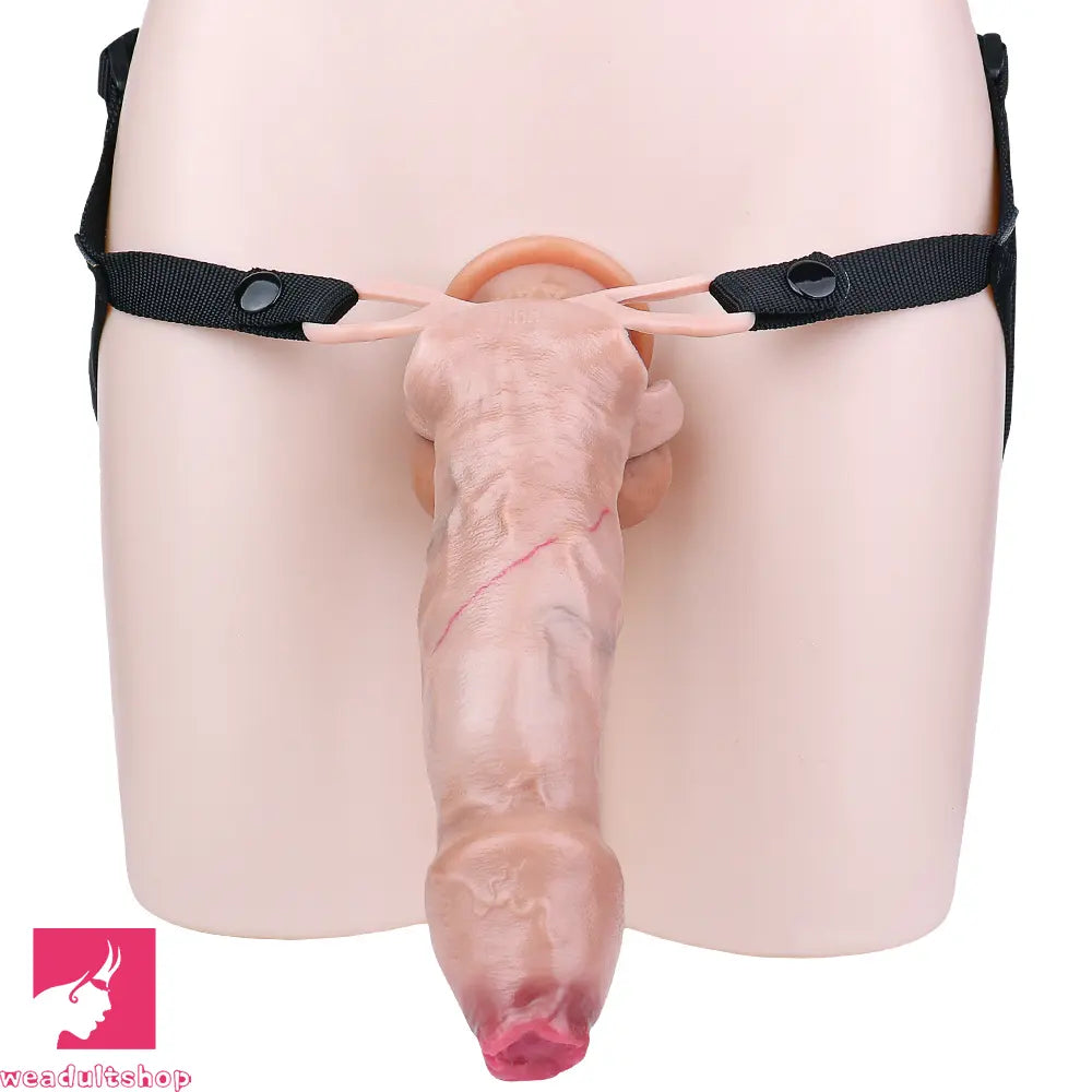 6.41in Lifelike Uncut Strap on Penis Extender Cock Sleeve Dildo For Clit