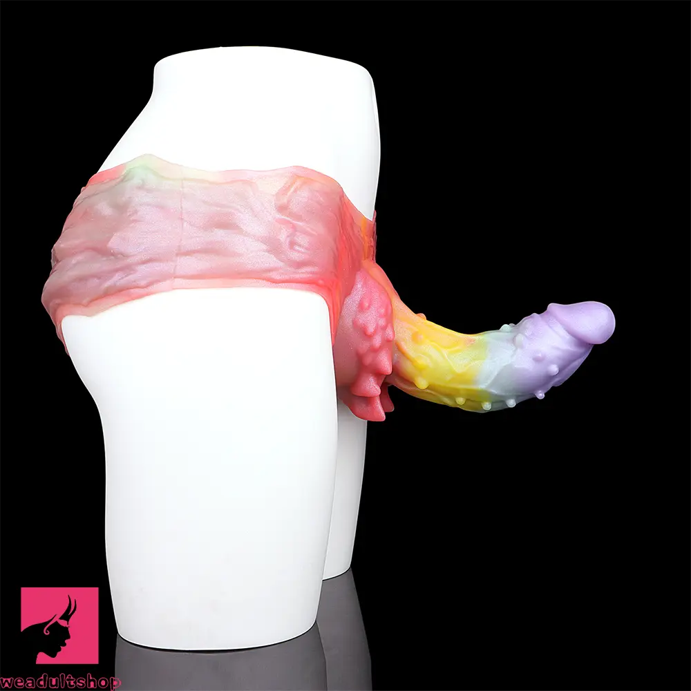 9.37in Spiked Odd Monster Strap on Dildo Silicone Soft Hollow Cock Dildo