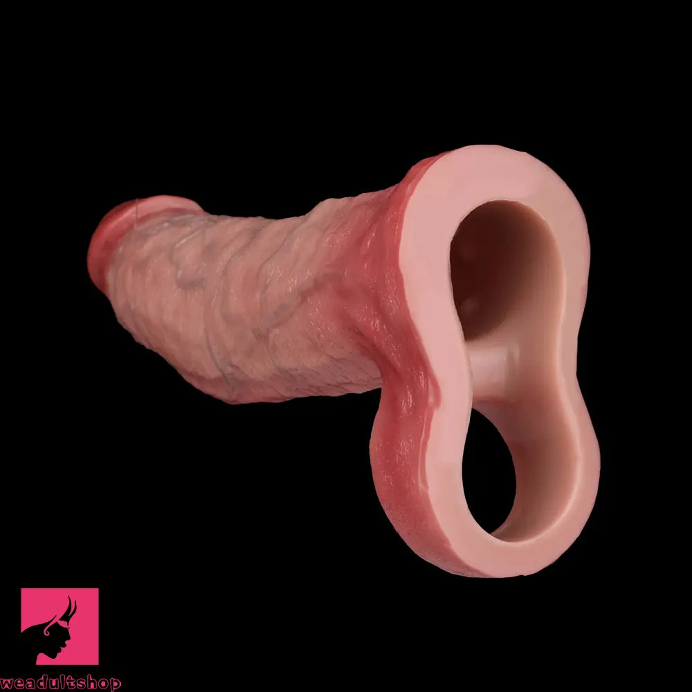 7.91in Realistic Penis Dildo Cock Sleeve Extender Vibrating Remote Cock Toy