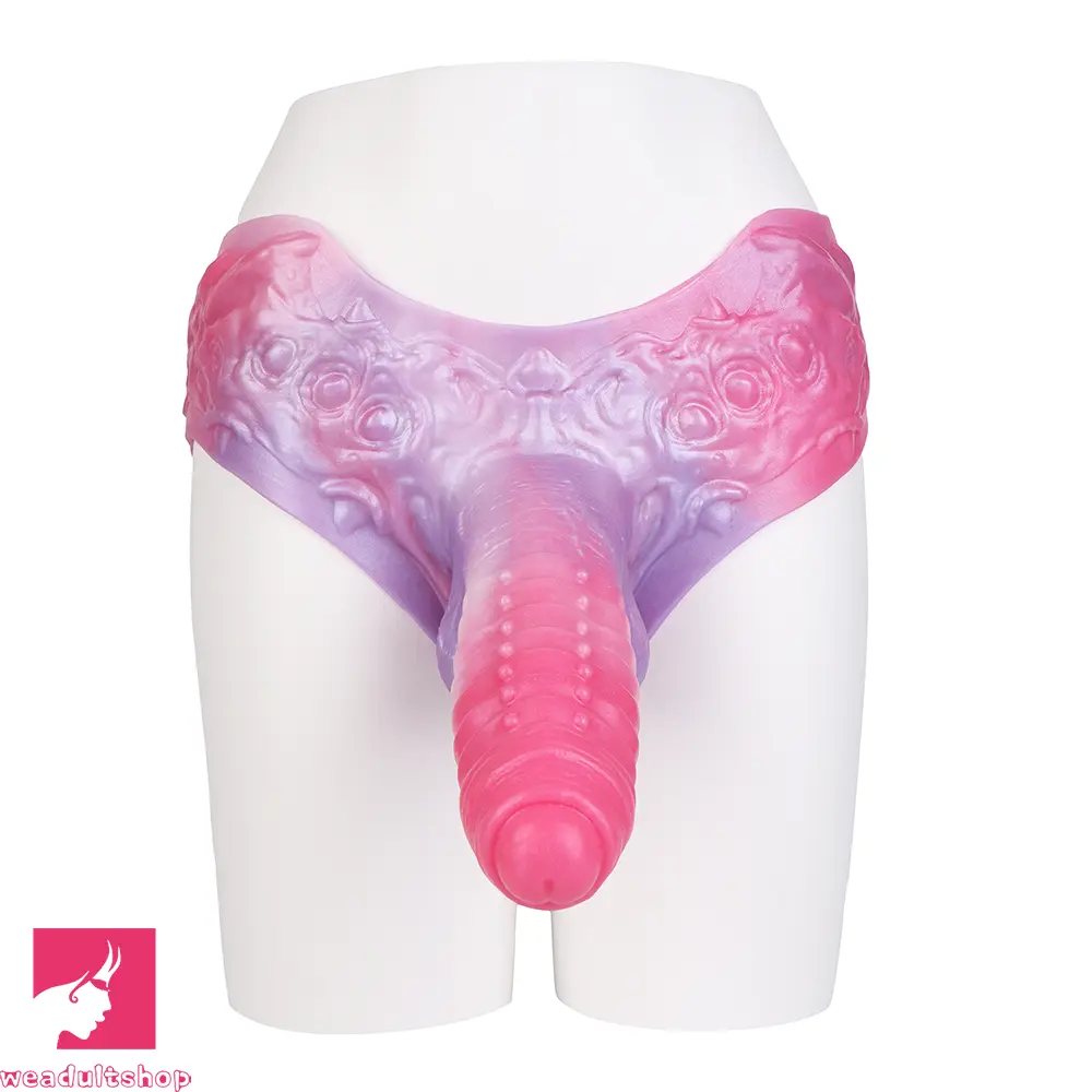 9.05in Hollow Spiked Uncut Strap on Dildo Silicone Dildo For Anus Cock