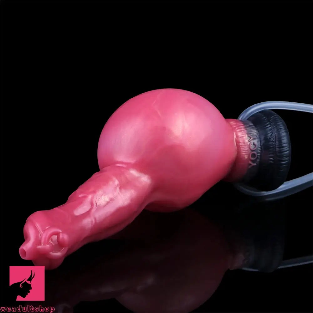 7.08in Wolf Silicone Soft Ejaculating Inflatable Knot Dildo For Adults Love