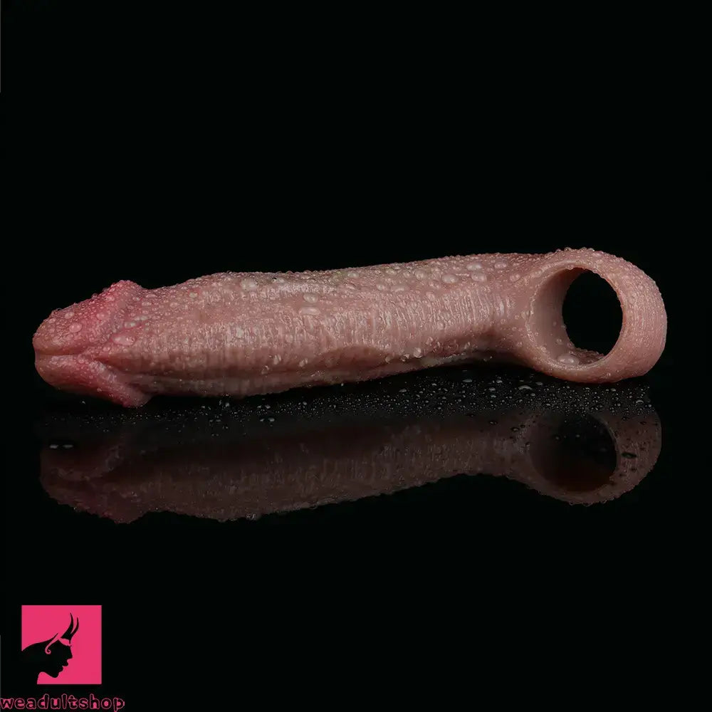 5.78in Realistic Feeling Silicone Soft Penis Sleeve Dildo For Enlargement Cock