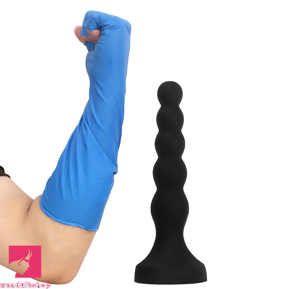 6.69in 8.66in 10.23in Black Silicone Soft Large Anal Plug Cock Dildo