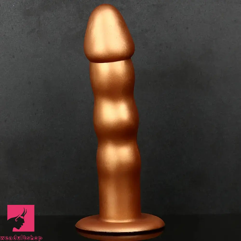 7.48in Silicone Gold Anal Plug Thick Dildo With Anchor Shape Base Cock