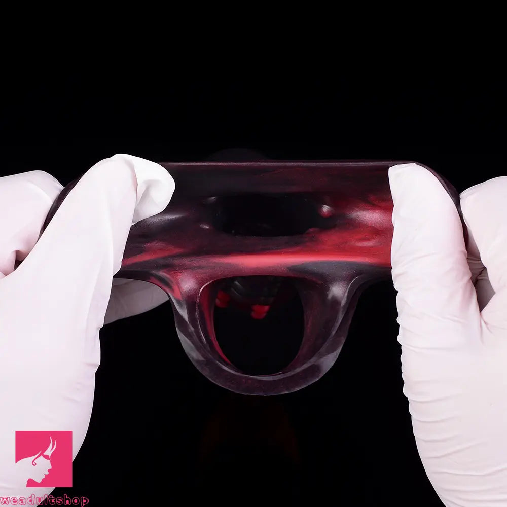 5.91in Silicone Vibrating Dog Tentacle Dildo Sleeve Knot Dildo With Cock Ring