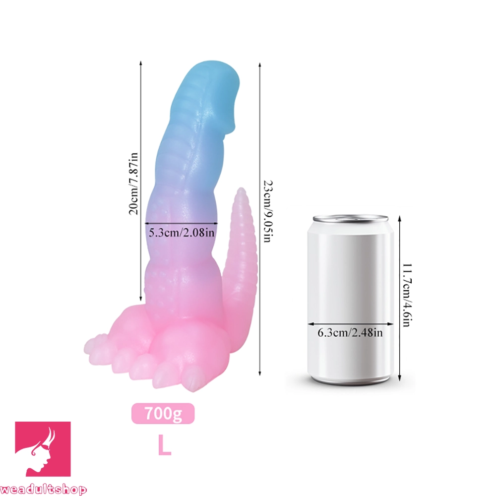 7.08in 9.05in Dinosaur Luminous Monster Soft Prostate Glowing Dildo