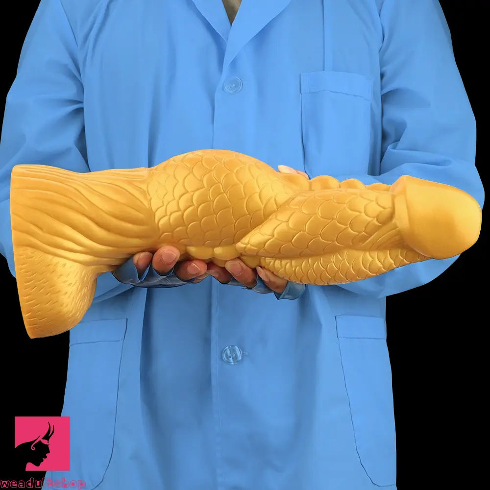 14.56in Gold Silicone Dragon Soft Big Long Realistic Animal Thick Dildo