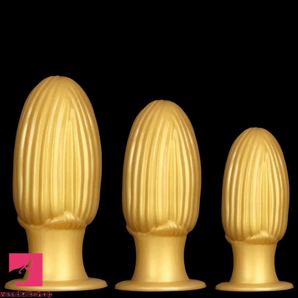 5.9in 6.7in 8.07in Liquid Silicone Thread Granules Soft Corn Gold Cock Dildo