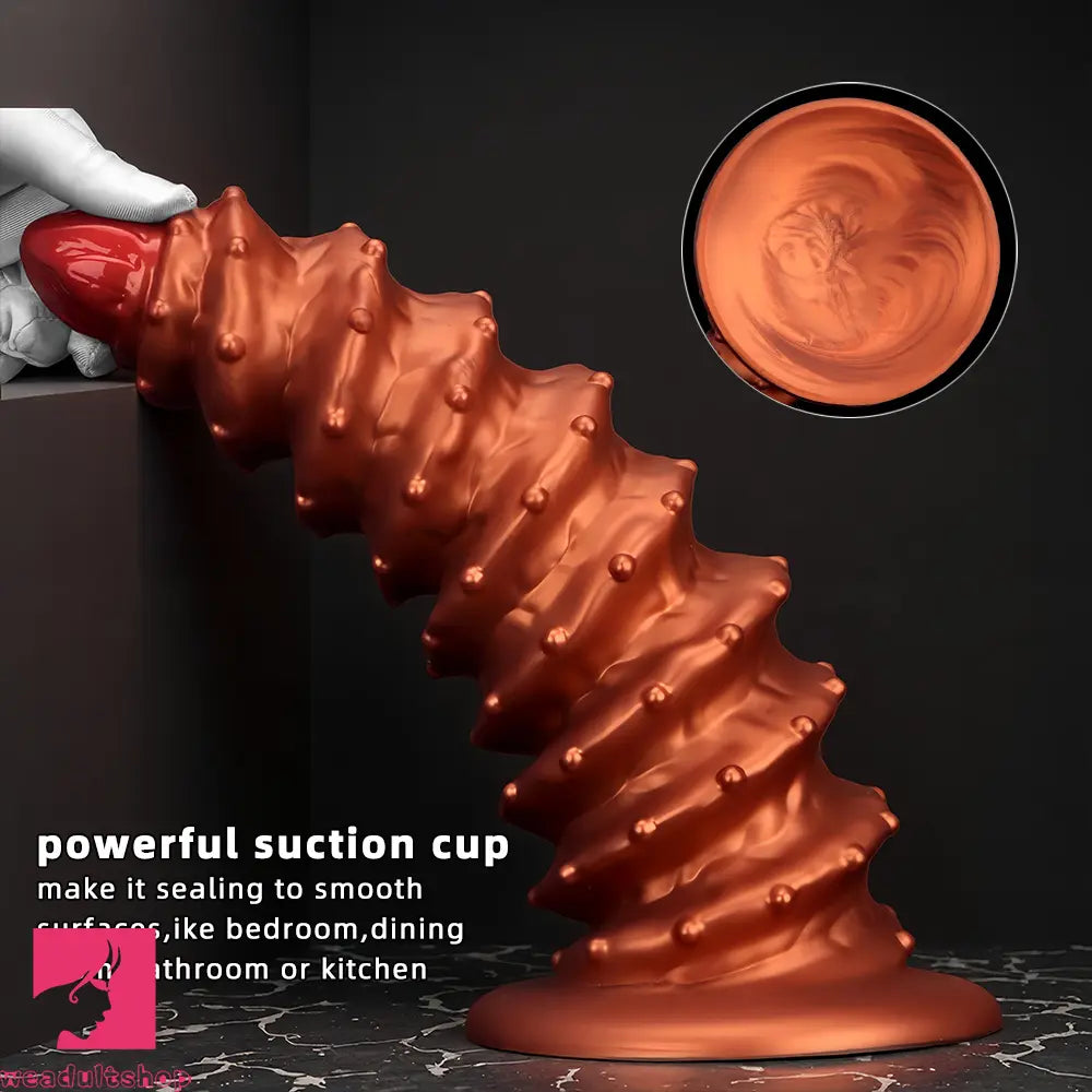 10.43in 12in 14.17in Extra-Big Long Threaded Silicone Sharp Head Dildo