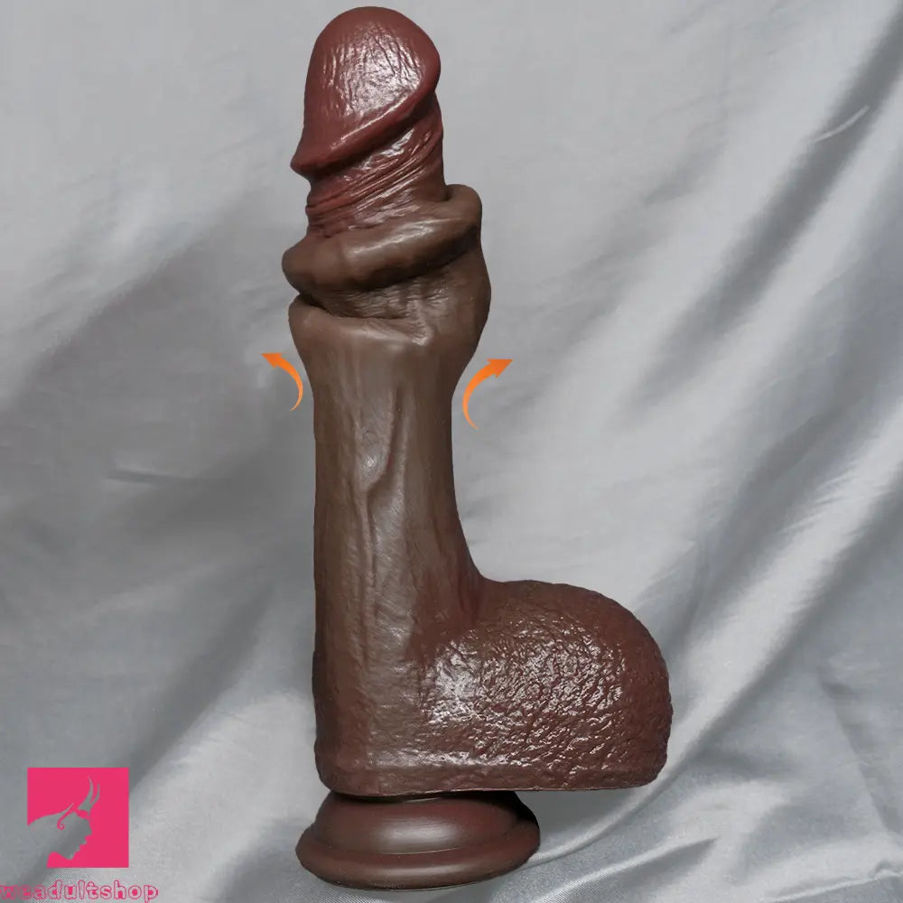 8.46in Squirting Sliding Skin Strap on Dildo Adult Cock Toy For Couples