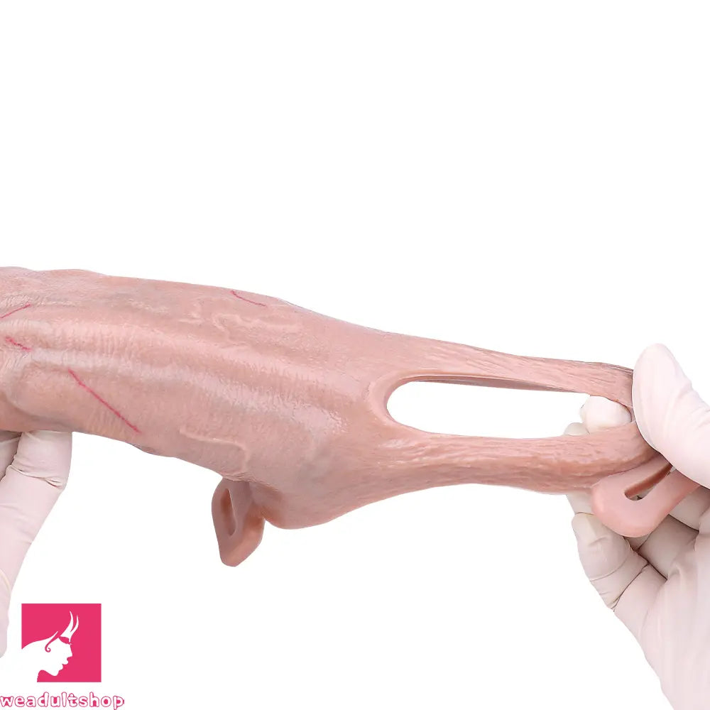 6.37in Real Feeling Strap on Penis Extender Cock Sleeve Dildo For Clit Love