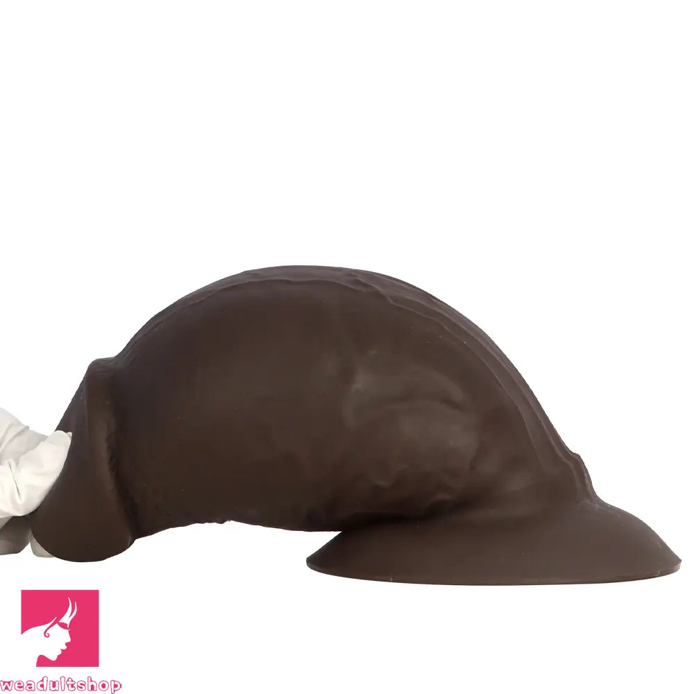 5.9in 8.66in 10.03in Coffee Eggless Large Anal Plug Penis Silicone Anal Dildo