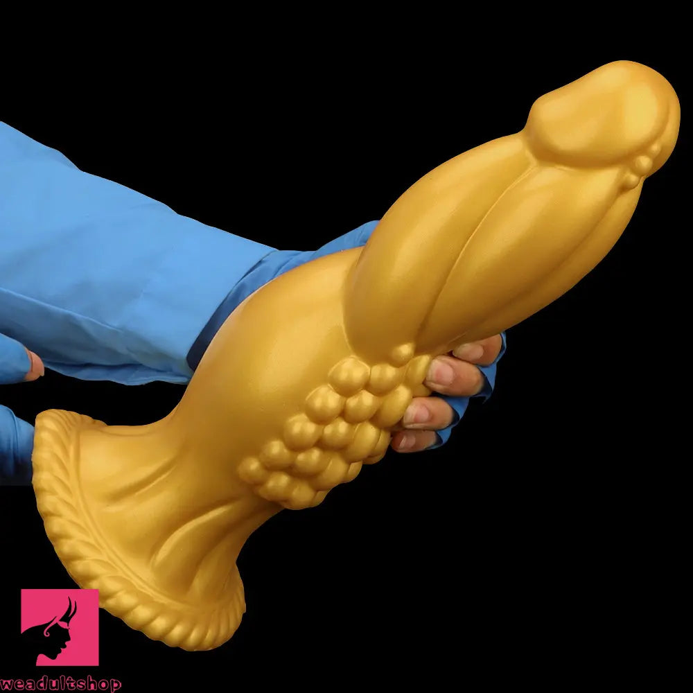 13.78in Golden Soft Silicone Big Fantasy Highquality Material Anal Dildo