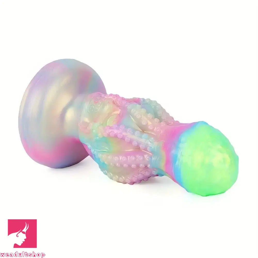 4.8in 5.7in 6.81in 7.87in 8.97in 10.39in Octopus Skull Silicone Luminous Dildo
