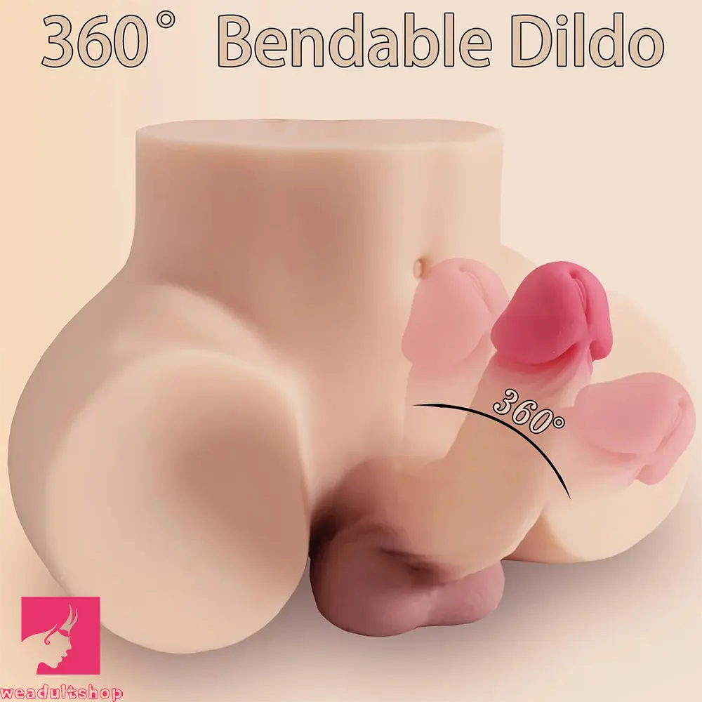 3.94in Shemale Sex Torso Butt Masturbator with Realistic Silicone Dildo