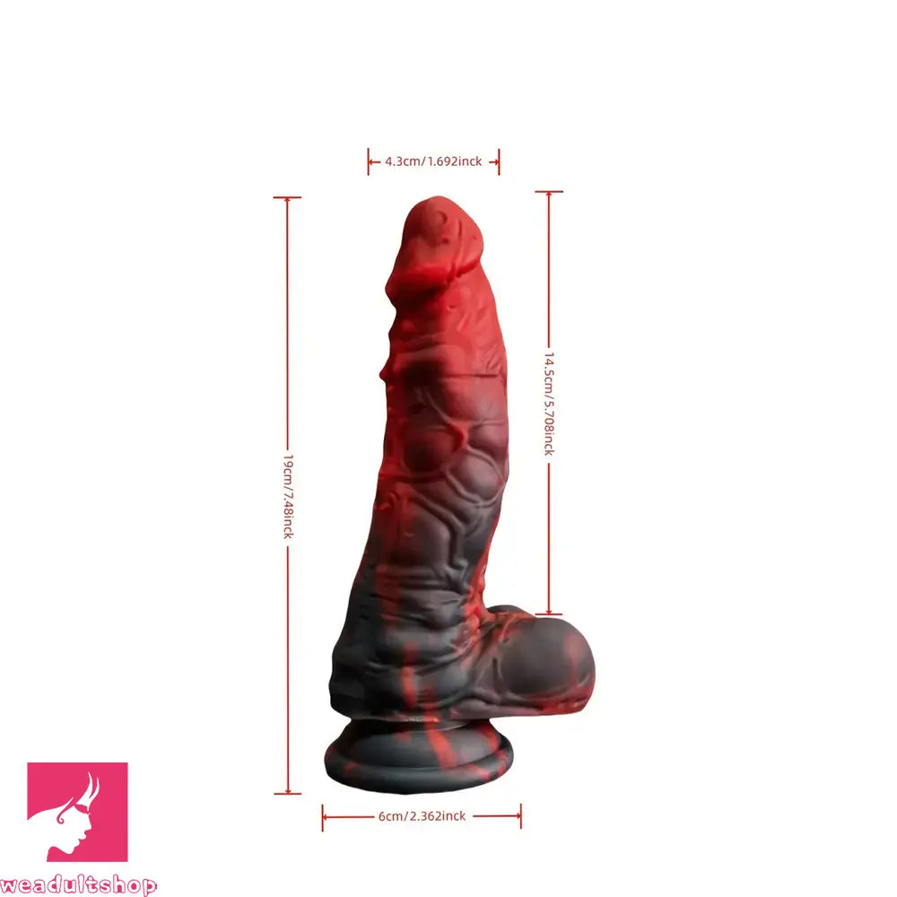 7.48in Realistic Liquid Silicone Beginner Friendly Clit Female Soft Dildo