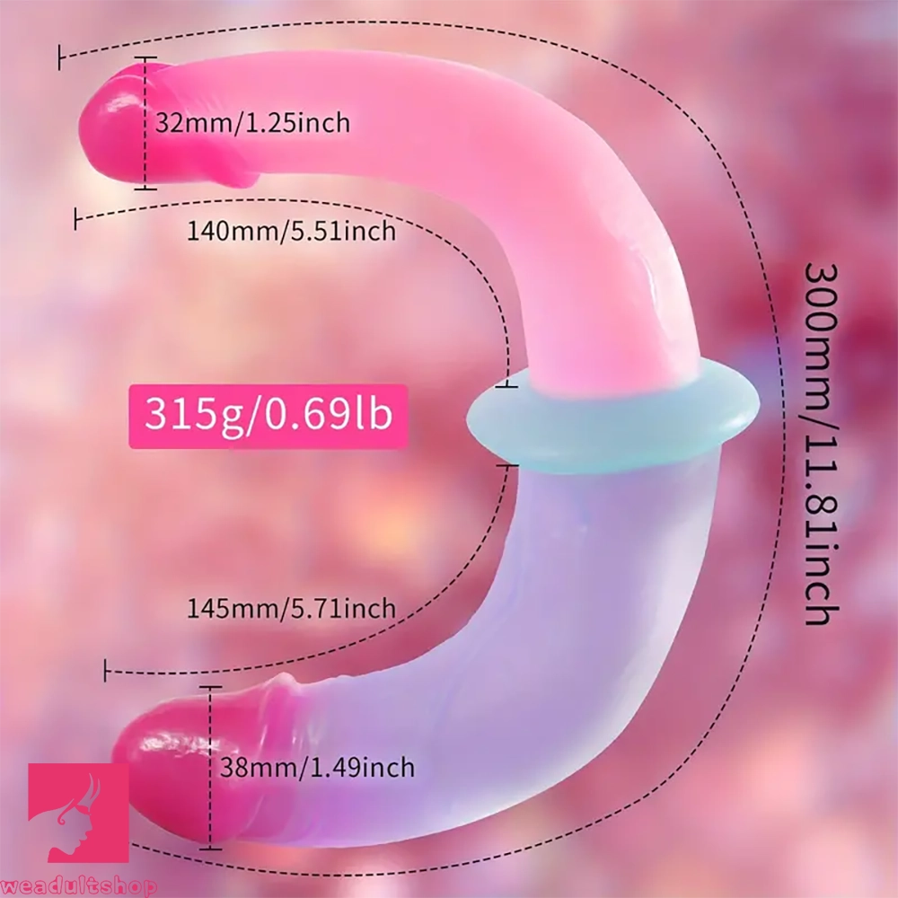 11.81in Double Ended Dildo Silicone Realistic G Spot Double Dong Sex Toy