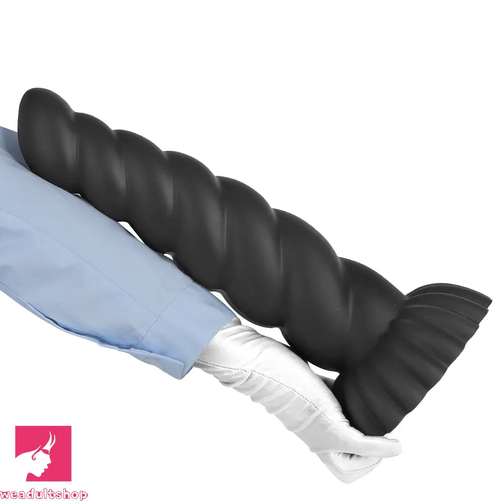 14.76in Silicone Black Extra Large Thick Anal Plug Dildo For Masturbation