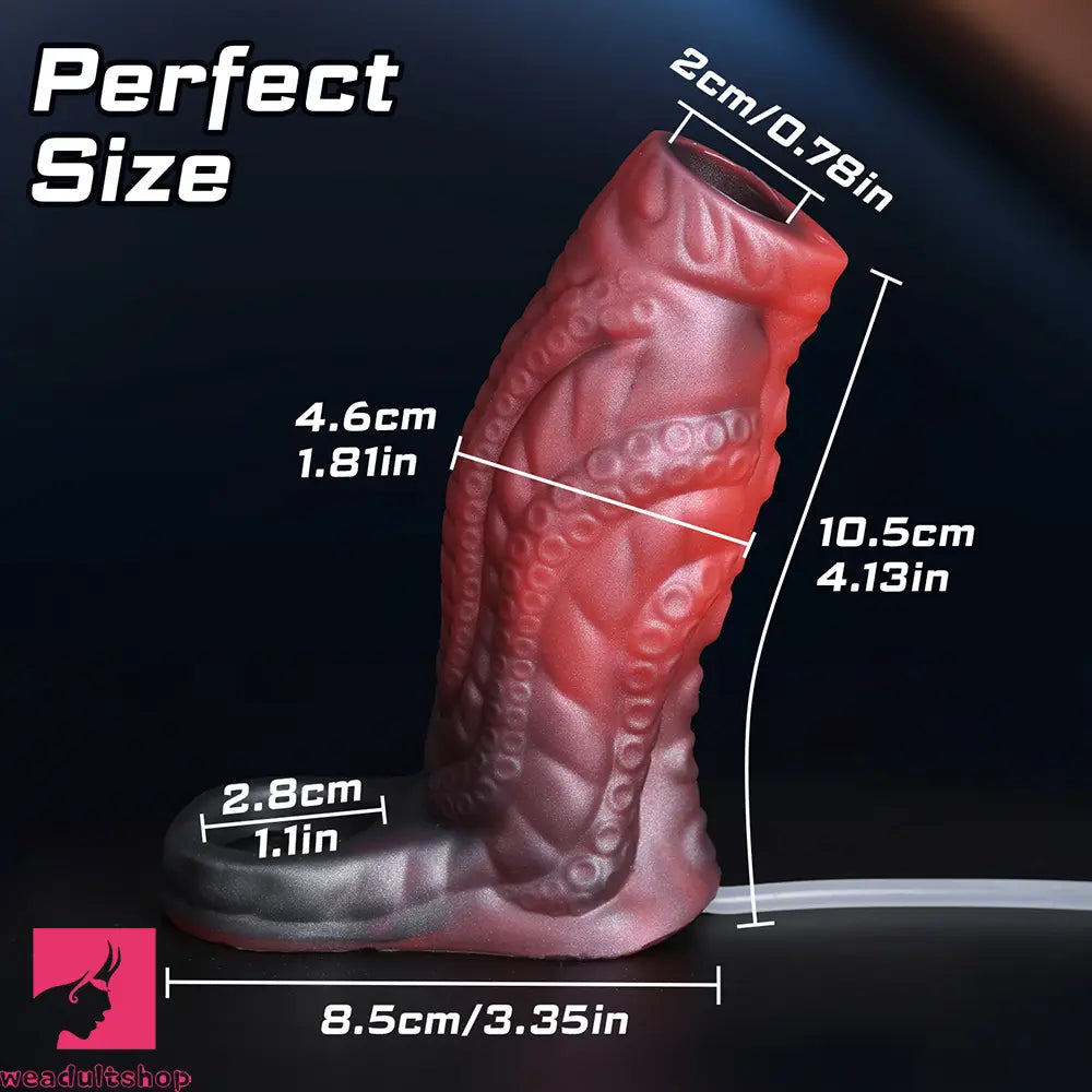 4.13in Squirting Tentacle Monster Dildo Sleeve Penis Ring For Couples Love