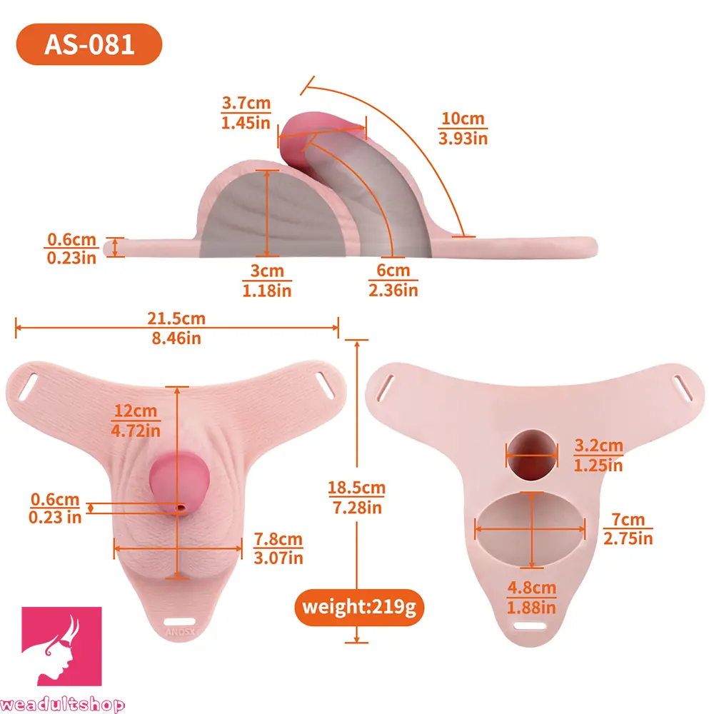 3.93in Real Hollow Chastity Cage Dildo Adult Sex Toy For Women Couples