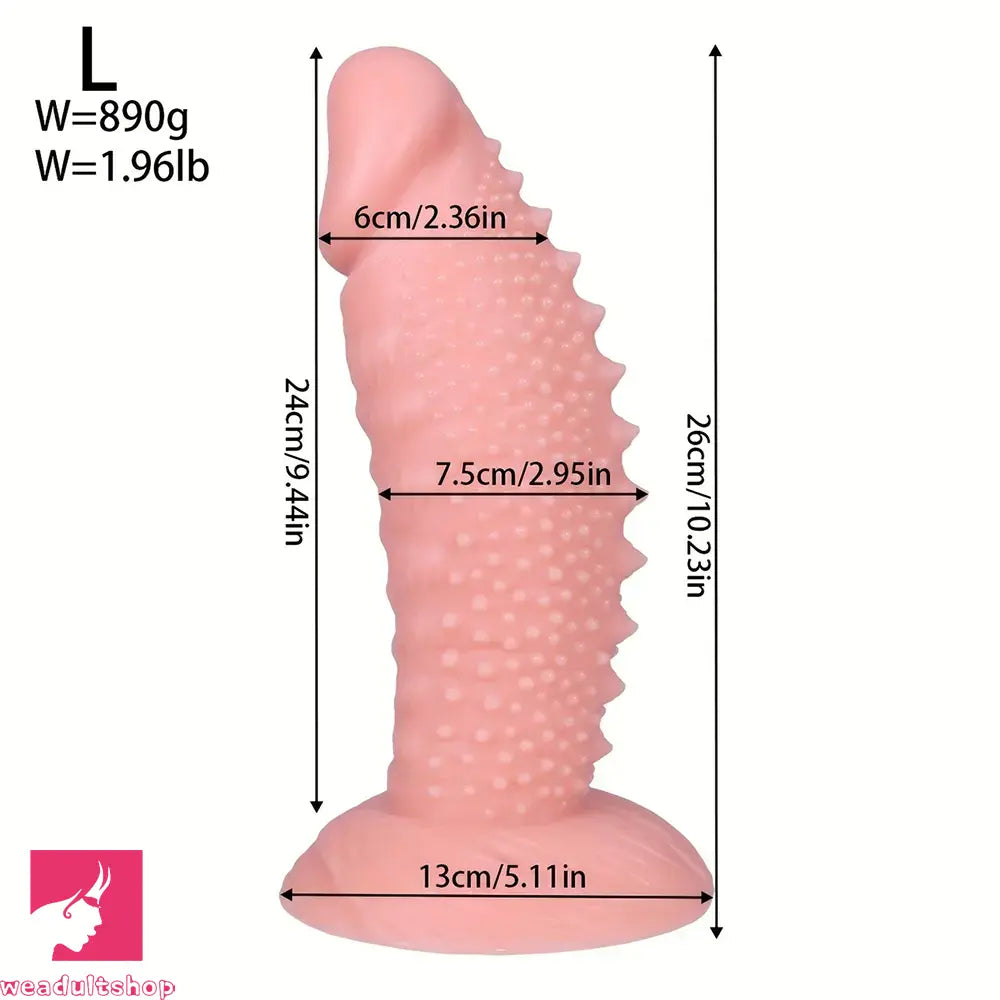 7.08in 8.66in 10.23in 11.81in 13.38in PVC Monster Large Barbed Particles Dildo