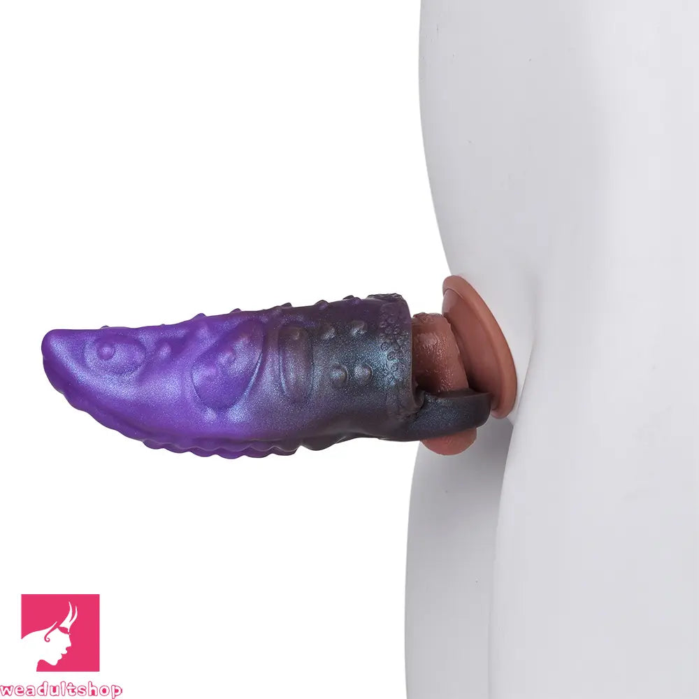 6.14in Tentacle Fantasy Hollow Silicone Dildo Sleeve For Cock Enlargement
