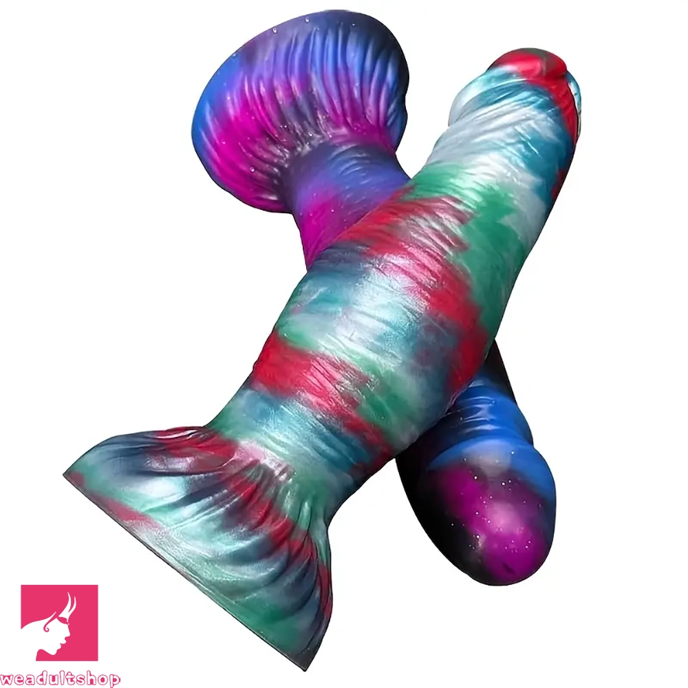 8.07in Egg-free Fat Silicone Monster Soft Cock Dildo Suction Cup Base