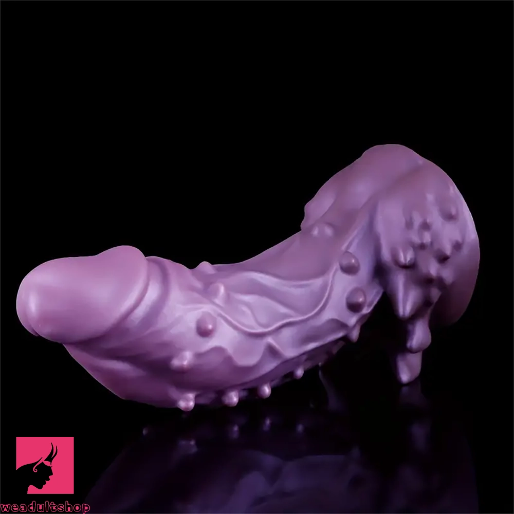 6.49in 7.67in 8.85in Purple Monster Big Flexible Barbed Alien Odd Dildo