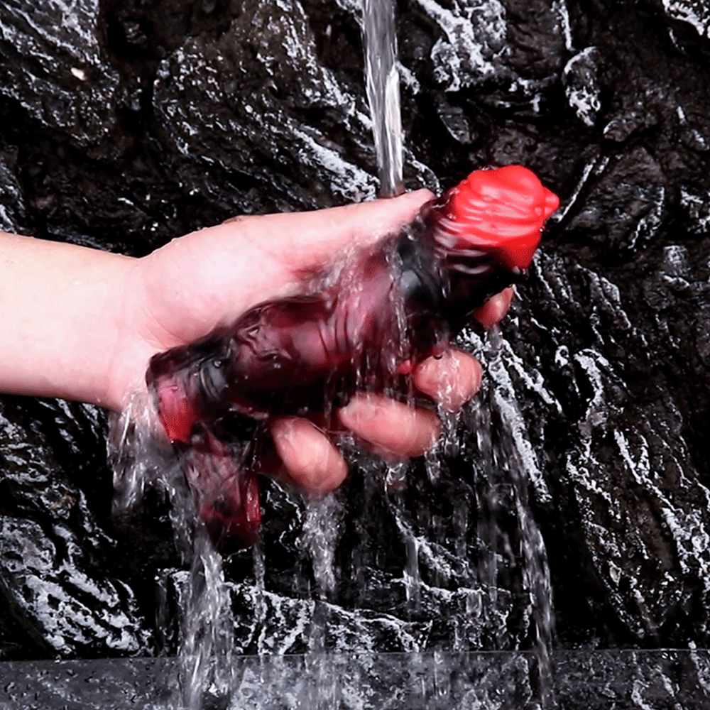 5.91in Silicone Vibrating Dog Tentacle Dildo Sleeve Knot Dildo With Cock Ring