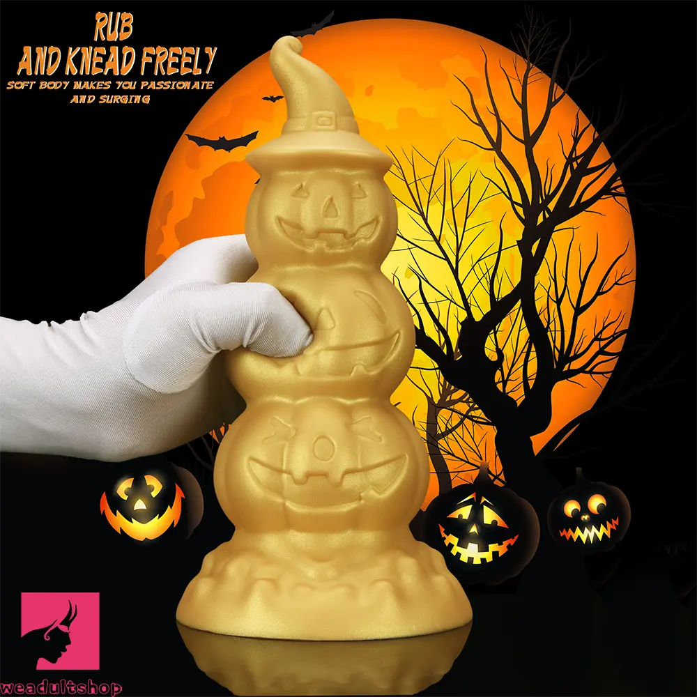 5.9in 6.69in 7.48in 8.26in 9.05in 9.84in Halloween Pumpkin Butt Plug Dildo