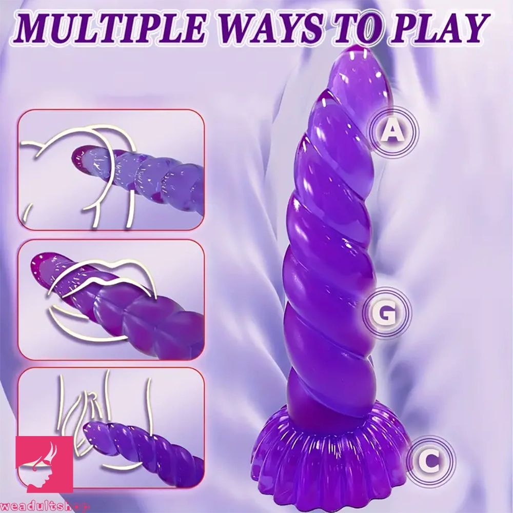 5.4in 8.66in Fantasy Purple Jelly Dildo Powerful Suction Cup Penis Toy