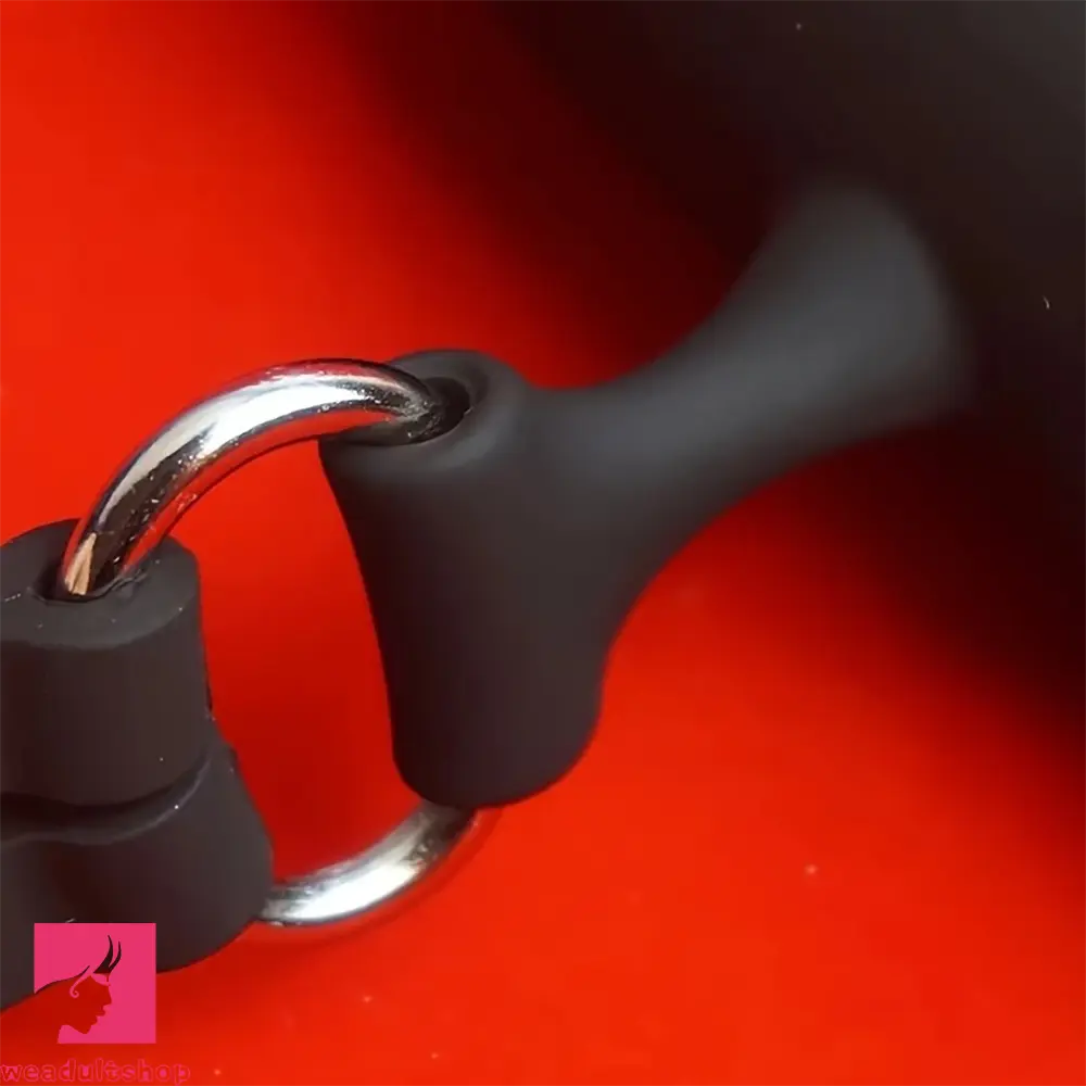 5.83in Double-Ended Silicone Face Dildo Gag with Adjustable Strap Cock