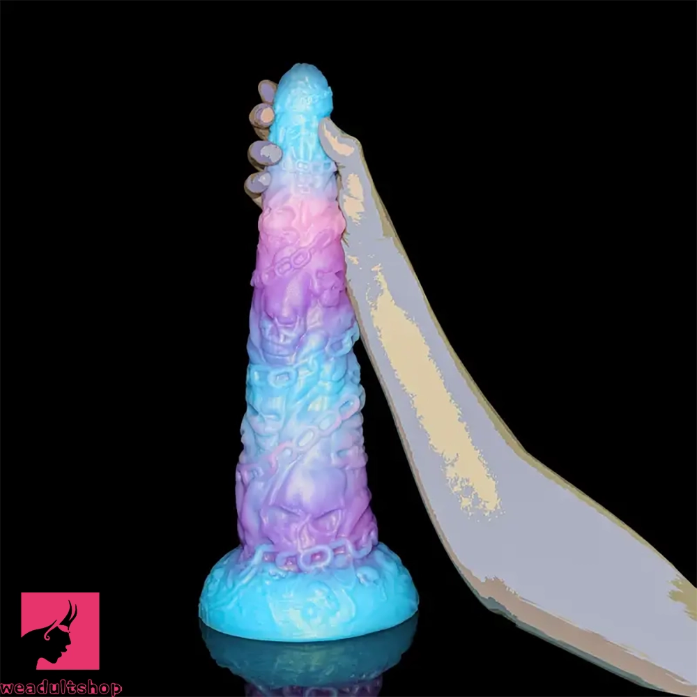 15.35in Iron Chain Long Thick Silicone Skull Giant Monster Cock Dildo