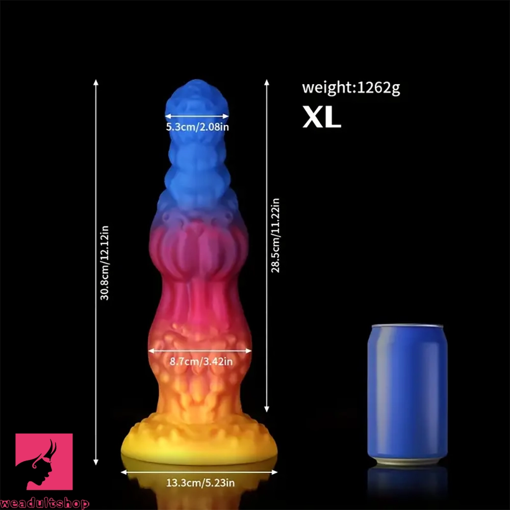 8.34in 9.6in 10.78in 12.12in Silicone Double Dilation Alien Dog Big Dildo